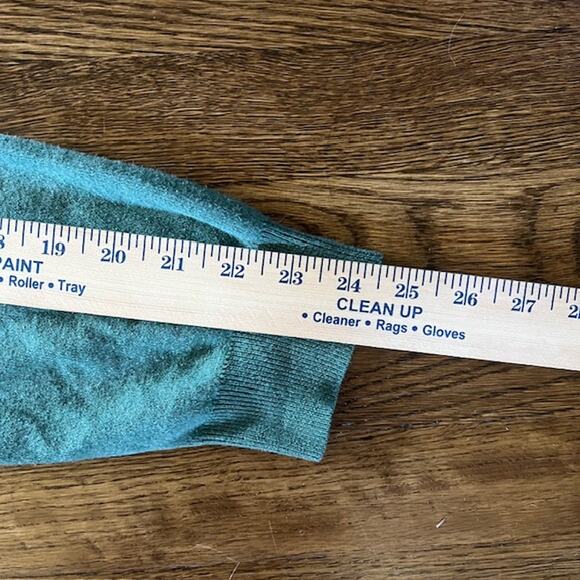VTG 90s Polo Ralph Lauren V Neck Pullover Sweater Mens L Teal Cotton Preppy - Picture 5 of 8